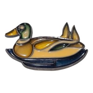 Vintage Mallard Duck In Cattails Suncatcher Window Stain Glass Style Decoration